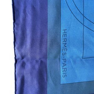 Hermes Square Silk Dip Dye Blue/Purple Scarf 52" x 52"